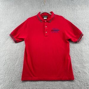 Outer Banks Men's Polo Shirt Medium Qualcomm WARP 10th Anniversary Shirt Red